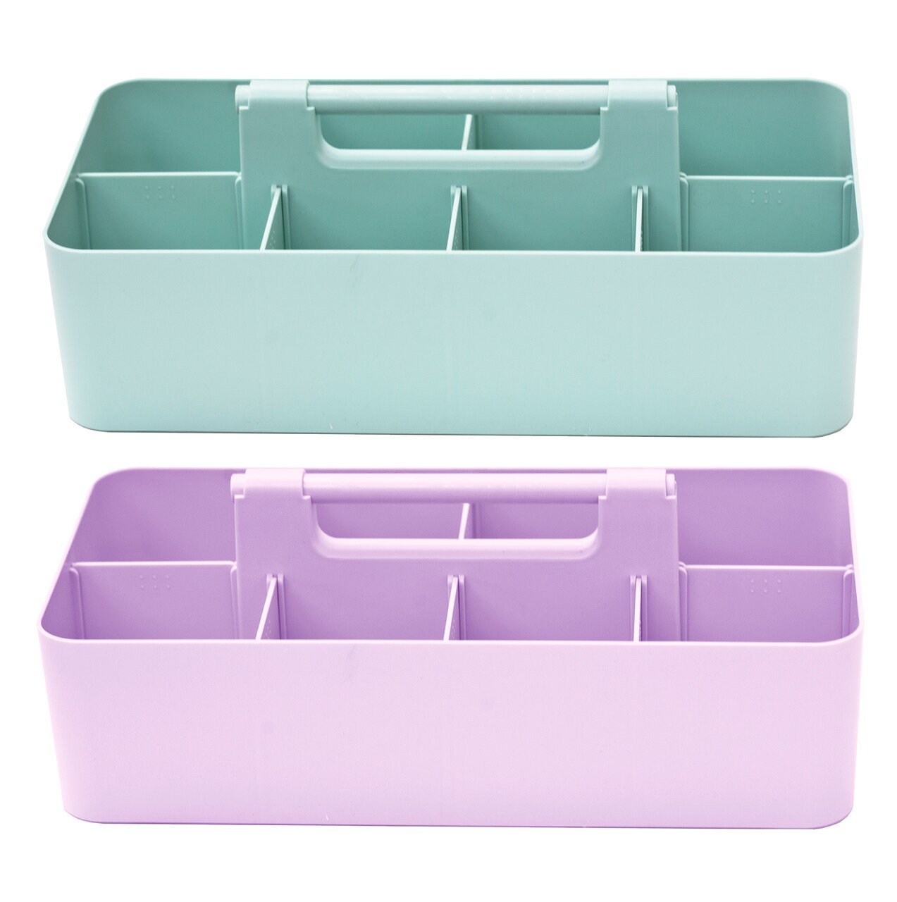 Enjoy Organizer | 2 Pack Portable Stackable Art Supply Caddy Organizer Bin with Handle for Desk, Crafts, Classroom – Made in USA